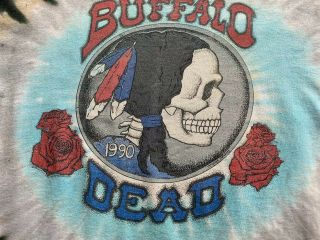 Rare VTG 1990 GRATEFUL DEAD Tie Dye T - SHIRT Buffalo Dead NY Indian Travis Scott 3