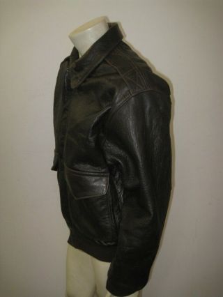 Vintage AVIREX A - 2 Brown Leather Flight Jacket USA MADE Size LARGE 2