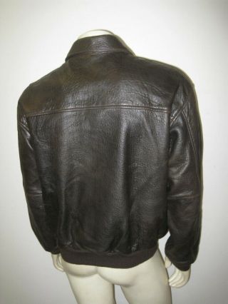 Vintage AVIREX A - 2 Brown Leather Flight Jacket USA MADE Size LARGE 4