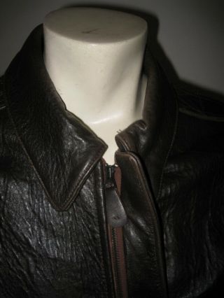 Vintage AVIREX A - 2 Brown Leather Flight Jacket USA MADE Size LARGE 5