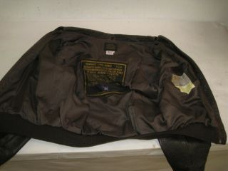 Vintage AVIREX A - 2 Brown Leather Flight Jacket USA MADE Size LARGE 6