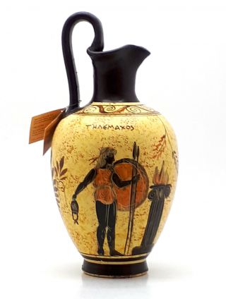Ancient Greek Vase Pottery Vessel Pot Goddess Athena & God Poseidon 10.  43 3