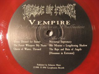 CRADLE OF FILTH vempire ORIG RED VINYL LP dimmmu borgir ancient 4