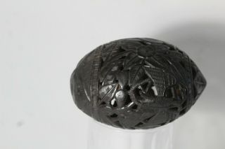 Antique 19thC Mexican Prison Folk Art Carved Coconut Shell Bank 8