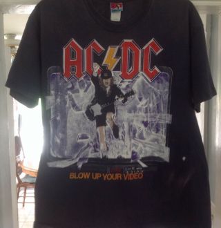 Vintage 1988 Ac/dc Blow Up Your Video World Tour Concert Shirt Large