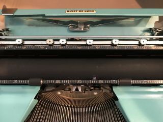 Vintage Royal Quiet Deluxe Portable Typewriter in Turquoise - & 6