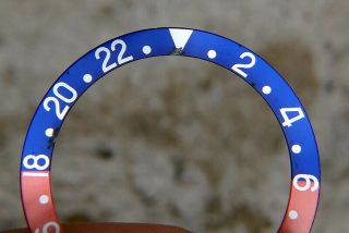 Vintage Rolex GMT - MASTER 1675 16750 Pepsi Blue Back Watch Bezel Insert 2