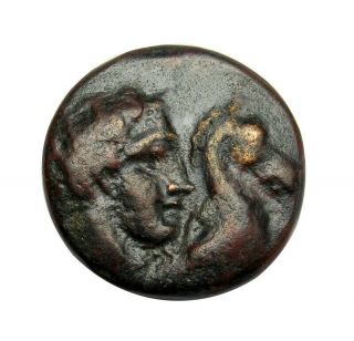 Nymph Gyrtona With Her Horse.  Extremely Rare Ancient Greek Coin.  Worth $1,  200