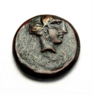 Nymph Gyrtona with her Horse.  Extremely Rare Ancient Greek coin.  Worth $1,  200 2