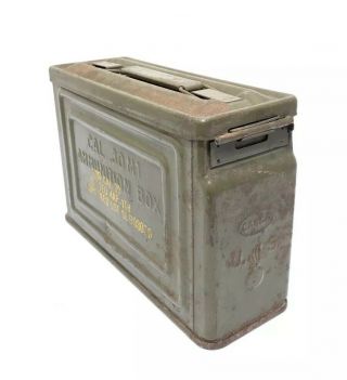 Vintage Ww2 Canco 30 Cal M1 Ammo Ammunition Box Can Flaming Bomb Belted Army 40s