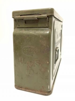 Vintage WW2 Canco 30 Cal M1 Ammo Ammunition Box Can Flaming Bomb Belted Army 40s 2