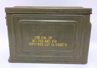 Vintage WW2 Canco 30 Cal M1 Ammo Ammunition Box Can Flaming Bomb Belted Army 40s 6