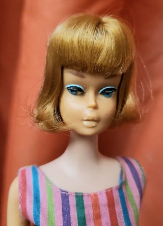1966 VINTAGE TITIAN AMERICAN GIRL BARBIE DOLL WITH STAND SHOES & SWIMSUIT 12