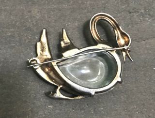 Trifari Alfred Philippe Sterling Lucite Swan Jelly Belly Brooch,  Needs Stones 4
