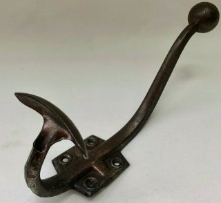 Vintage French Reclaimed Metal Coat Hook And Hat Hook For Wall Or Door Hanging