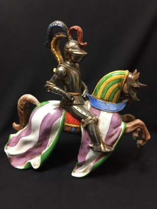 Vintage Zaccagnini Jousting Knight On Horse Italy Signed & Numbered Fs