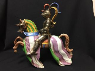 Vintage Zaccagnini Jousting Knight on Horse Italy Signed & Numbered FS 3