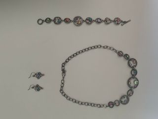 Patricia Locke Necklace,  Bracelet,  And Earrings - Gemstones/swarovski Crystals
