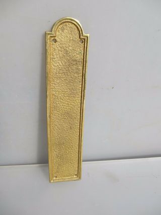 Vintage Brass Finger Plate Push Door Handle French Arch Pediment Old