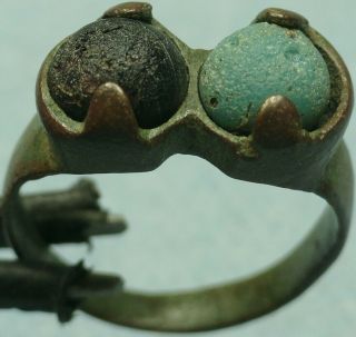 Ancient Bronze Ring W/ Stones