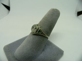 VINTAGE 1930,  s Art Deco Diamond Emerald 18k Gold Engagement Ring.  25CT 4