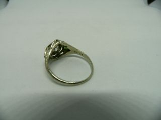 VINTAGE 1930,  s Art Deco Diamond Emerald 18k Gold Engagement Ring.  25CT 7
