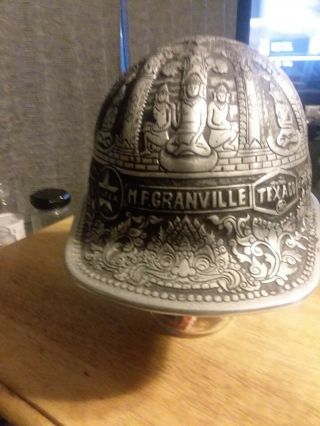 Vintage Texaco One - of - a - kind McDonald Aluminum Miner Hat,  Engraved,  Owned by CEO 3
