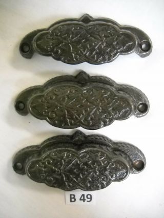 ANTIQUE EASTLAKE CAST IRON BIN DRAWER PULLS 1880 3