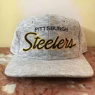 Vintage Pittsburgh Steelers Heather Script Snapback Hat Sports Specialties Nfl