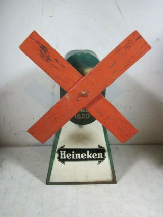 Vintage Heineken Beer Lighted Windmill Display Electric Advertising