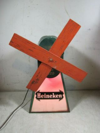Vintage Heineken Beer Lighted Windmill Display Electric Advertising 2