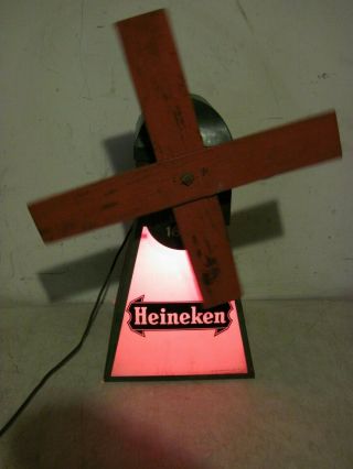 Vintage Heineken Beer Lighted Windmill Display Electric Advertising 3