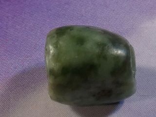 Ancient Pre - Columbian Mesoamerican Deep Green Jade Bead 8.  7 By 8.  5 Mm