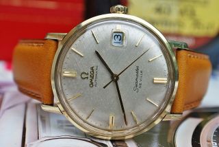 Omega Seamaster Deville Automatic Cal.  562 Linen Dial Gents Vintage Watch C1968