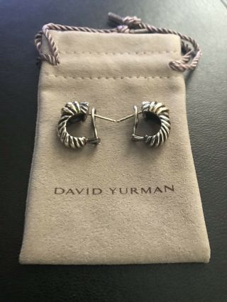 Vintage David Yurman Sterling Silver 14k Yellow Gold Omega Back Earrings