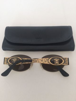 Vintage Gianni Versace S50 Sunglasses Mod.  S50 Col.  944 Gold & Black Medusa 10