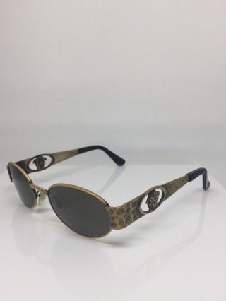 Vintage Gianni Versace S50 Sunglasses Mod.  S50 Col.  944 Gold & Black Medusa