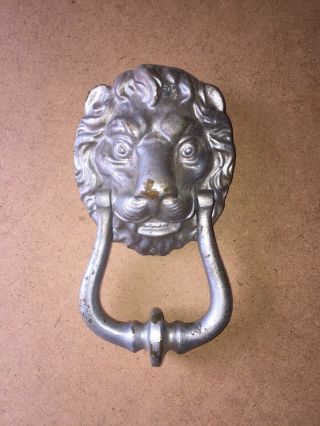 Antique Brass Lion Head Decorative Door Knocker Period Salvage Renovation
