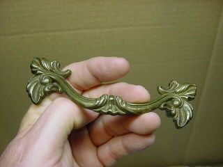 6 Vintage Solid Brass Drawer Pulls French Provincial