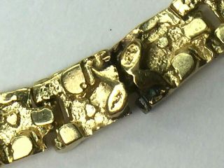 DESIGNER heavy 14K solid yellow gold NUGGET LINK bracelet.  7 