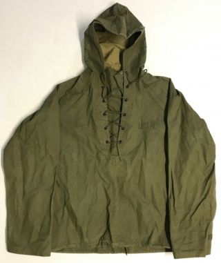 Wwii Usn Deck Rain Jacket,  Size Medium