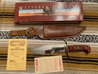 Vintage Western Usa W49 K 1987 Bowie Hunting Survival V44 Knife W/sheath/box