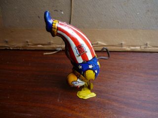 J.  Chein Circus Clown Handstand Wind - Up Tin Toy Made In Usa