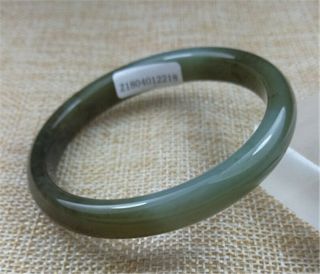 55.  7mm Grade A 100 Natural Green Xinjiang Hetian Jade Bracelets