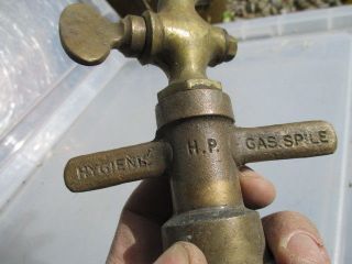 Vintage Brass Tap Industrial Factory U.  B.  E Hygienic H.  P Gas Spile Antique Old 5
