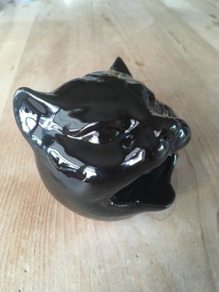 Black Panther Rare Cat Gift Ceramic Ashtray Incense Vtg Mid Century 50s 60s