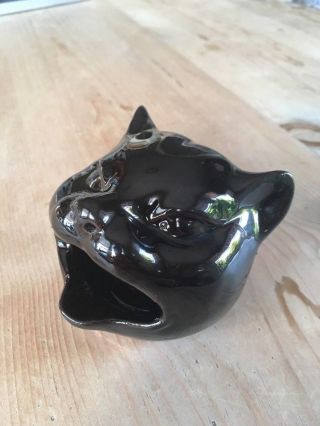 Black Panther Rare Cat Gift Ceramic Ashtray Incense VTG Mid Century 50s 60s 3