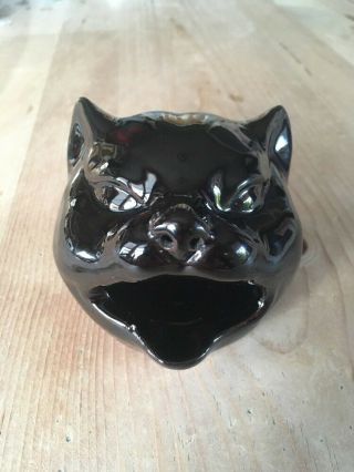Black Panther Rare Cat Gift Ceramic Ashtray Incense VTG Mid Century 50s 60s 4