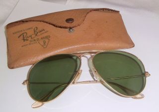 Vintage 1950s B&l Ray Ban Pilot Aviator 12 K Gold Filled Sunglasses No Res