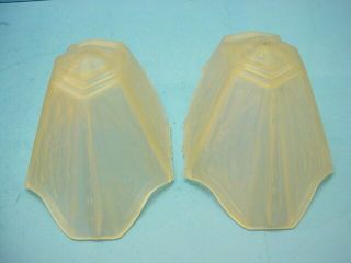 Pair Vintage Art Deco Clear Glass Slip Shade For Chandelier / Sconce